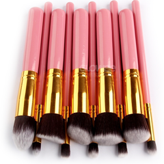 Set de 10 Brochas Kabuki- Rostro y Ojos - Rosas - comprar online