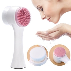 Limpiador Manual Facial Doble- Cepillo Y Silicona Exfoliante