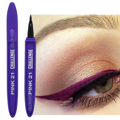 Delineador Ojos Color en Fibra - Challenge- Pink 21 Original - Púrpura