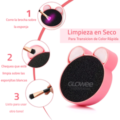Limpia Brochas Maquillaje -2 En 1 - En Seco Y Humedo! Rosa / Fucsia/beige en internet