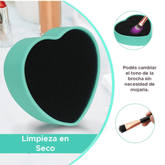 Limpia Brochas Maquillaje -2 En 1 - En Seco Y Humedo! Corazon Rosa/verde/violeta - Glowee Argentina - Tu Tienda Online de Maquillaje