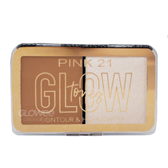 Paleta Iluminador Y Contorno Rostro - Glow Tones- Pink 21 - Modelo 1 - comprar online
