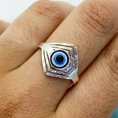 ANILLO OJO TURCO ROMBO - A. BL - Agatha Chrys Joyeria