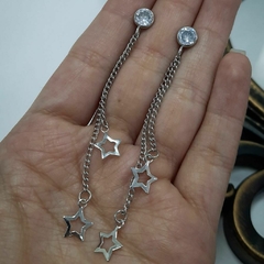 AROS COLGANTES DOBLE ESTRELLAS CALADAS CUBIC - AC