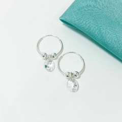 ARGOLLAS 18mm BOLITAS - GOTA BLANCO CRISTAL SWAROVSKY ELEMENTS - PL - comprar online