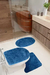 Jogo de tapetes Apolo para banheiro - 3 peças - Azul - comprar online