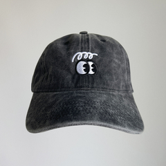 Hat Logo negra washed denim