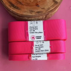 Fita lisa gorgurão Sanding cor 258 (Rosa Selvagem)- 10 metros