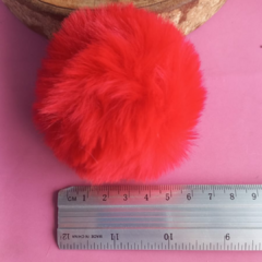 Pompom pelinho liso vermelho (6cm) - unidade