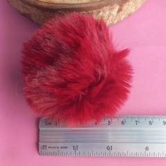 Pompom pelinho liso bordô (6cm) - unidade