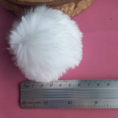 Pompom pelinho liso branco (5cm) - unidade