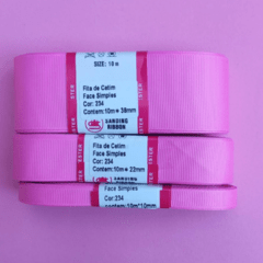 Fita lisa gorgurão Sanding cor 234(Rosa púrpura claro) - 10 metros