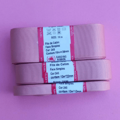 Fita lisa gorgurão Sanding cor 245(Rosé claro) - 10 metros