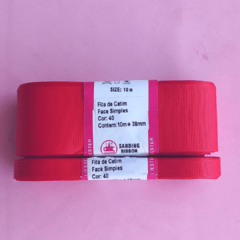 Fita lisa gorgurão Sanding cor 40(vermelho) - 10 metros