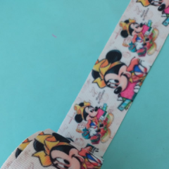 Fita gorgurão 38mm estampada Minnie - metro PROMOÇAO