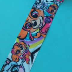 Fita gorgurão 38mm estampada Patrulha canina - metro