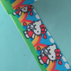 Fita gorgurão 38mm estampada Hello Kitty - metro