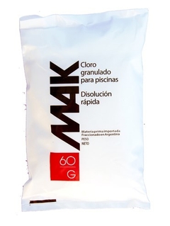 MAK 60/G Cloro Granulado X 1Kg Disolución Rapida (Piscina, Químico, Mantenimiento) - comprar online