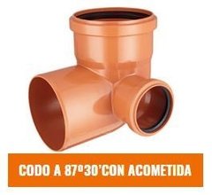 IPS CODO 87°30° 110x63mm C/ACOMETIDA IZQUIERDA (Desagüe Cloacal)