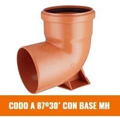 IPS CODO 87°30 110mm MH C/BASE DESAGÜE (Desagüe Cloacal)