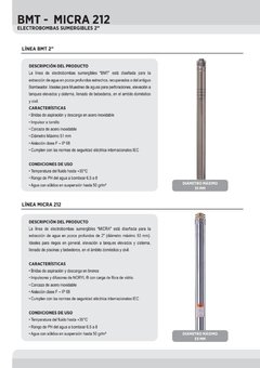 BOMBA SUMERGIBLE MOTORARG MICRA 212- 2" 25Mtrs. CABLE P/POZO (Regulación de presión y caudal) en internet