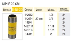 NIPLE 20cm 1 1/4' EPOXI LATYN (Epoxi, Gas)
