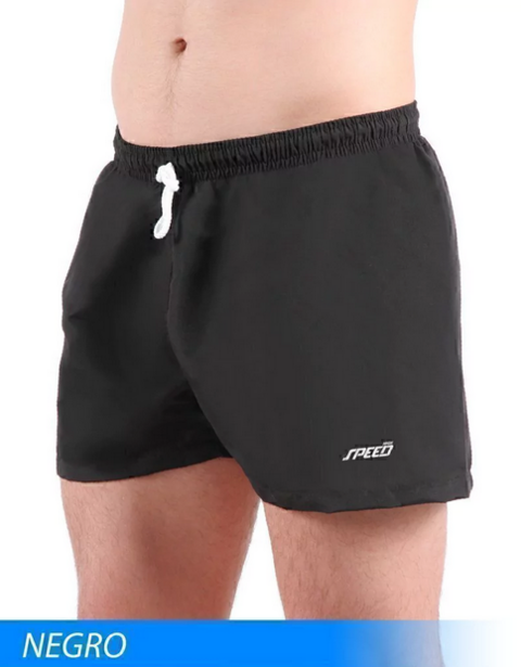 Malla Short Hombre de Microfibra liso - Art 358 - Negro