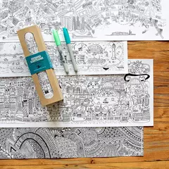 Ciudades ilustrada- Pack 4 láminas individuales para pintar. Mil mundos - comprar online