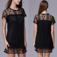 VESTIDO ENCAJE NEGRO