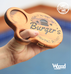 TÁBUA PARA SERVIR HAMBURGUER - Kit New Woood Burguer - 4 peças - comprar online