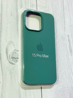 SILICONE CASE VERDE PETROLEO IPH 15 PRO MAX