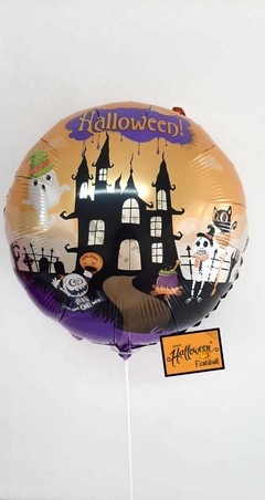 Globo de Mylar HALLOWEEN 18"- INFLADO CON PORTABLOGOS