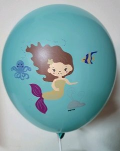 1 Globos impresos a color sirena - comprar online