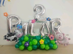 Balloon bouquet nombres y flores