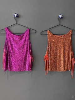 Top rosa lentejuelas hotsell