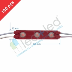 100 Módulo LED Slim com Lente 160° cor Vermelho