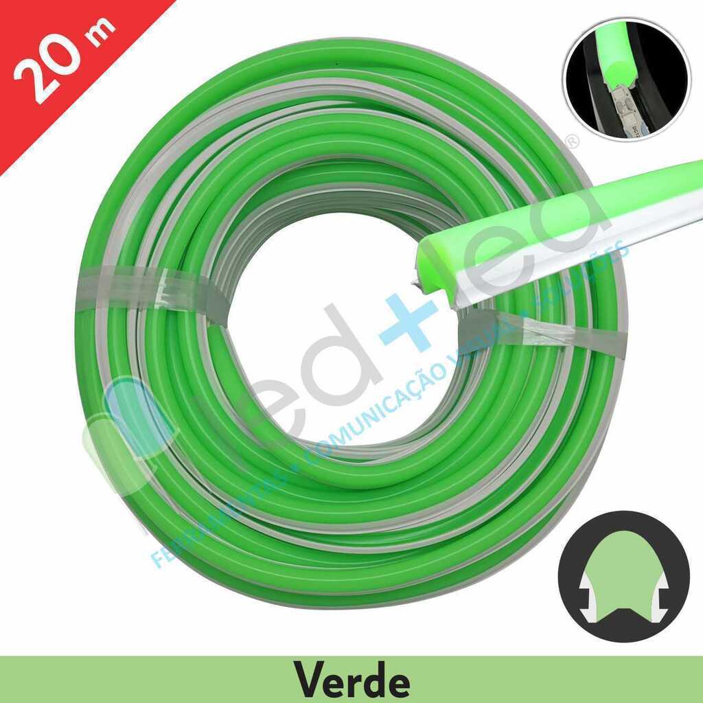 20 metros Neon LED 2a Geração Verde 6mm c/ Fita LED IP20