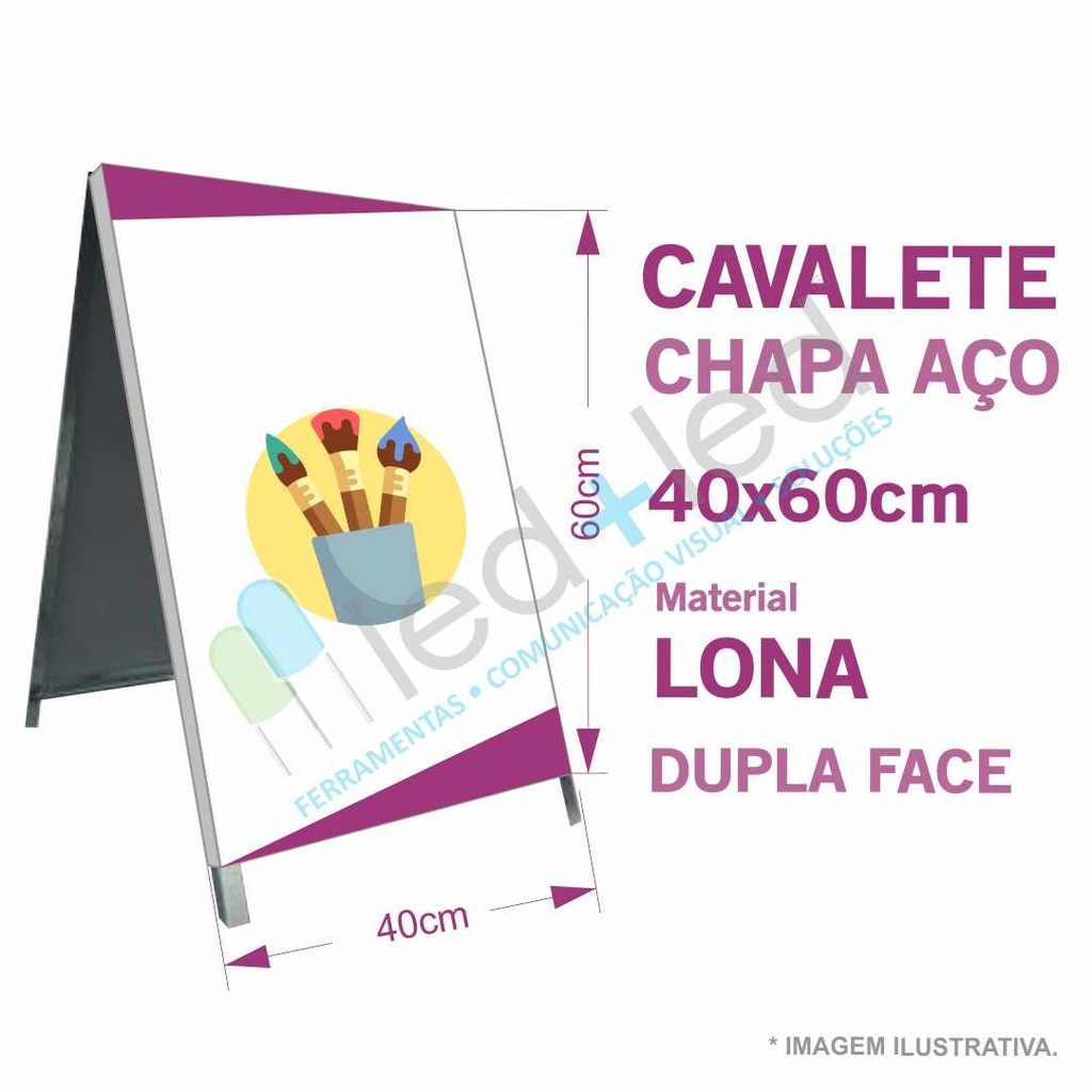 Cavalete 40x60cm em Aço Galvanizado e Lona