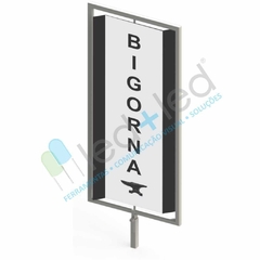 Placa Giratória 25x80cm Chapa Galvanizada