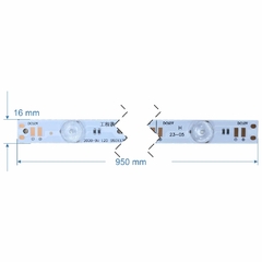 1 Barra 12 LED com Lente Branco Puro para Fundo de Luminoso 1 Face - comprar online