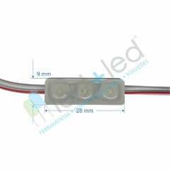 20 Módulo Mini LED com Lente 160° Branco Puro 10000k