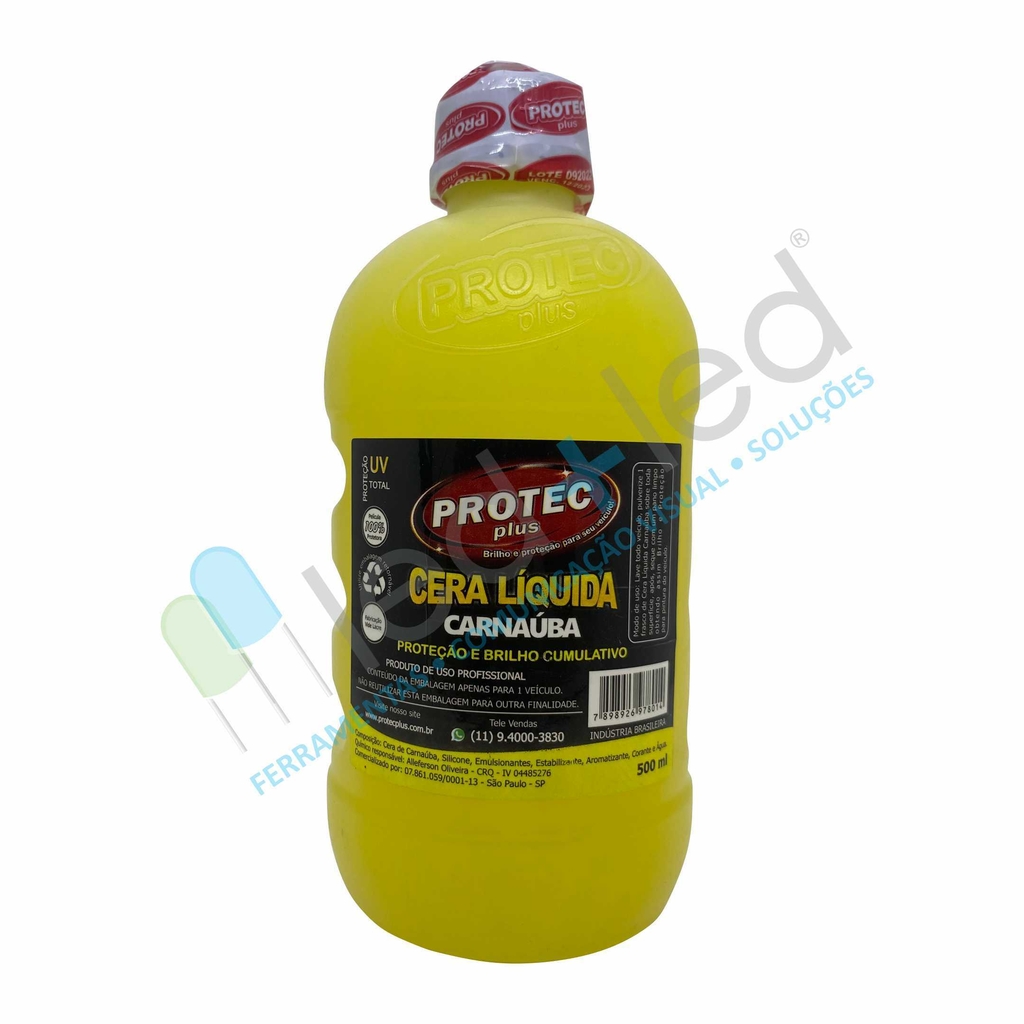 1 Cera Líquida Automotiva Carnaúba Protec 500ml