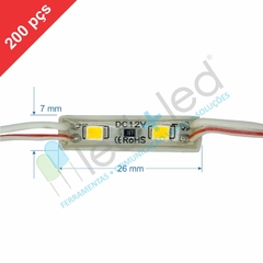 200 Mini Módulo LED 26x7mm Branco Quente