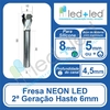 Fresa Cava Canal LED Neon *8mm* 2a Geração Haste 6mm *rebaixar 4,5mm*