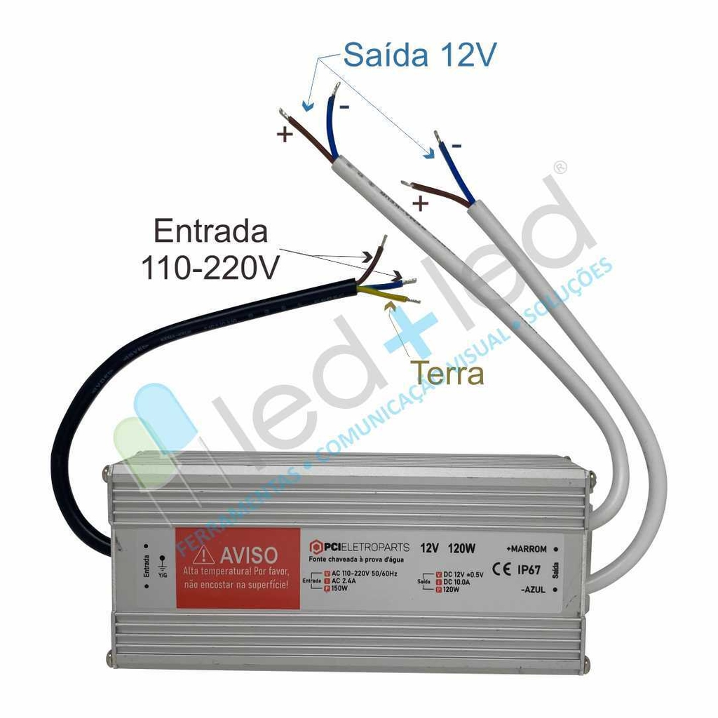 Fonte Blindada 120W 10A 12VDC - comprar online