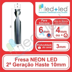Fresa Cava Canal LED Neon 6mm 2a Geração Haste 10mm *rebaixar 3mm*
