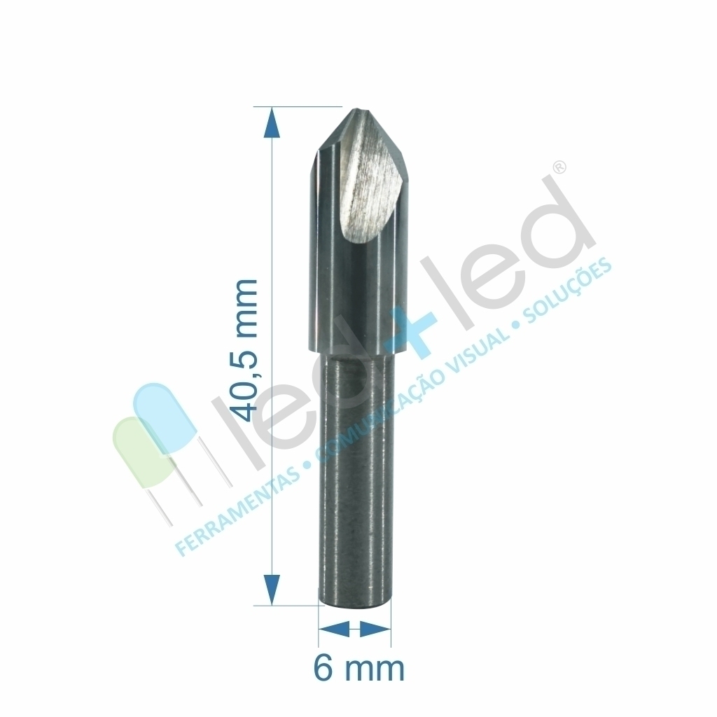 Fresa para Chanfro e Dobra de ACM 8mm Haste de 6mm