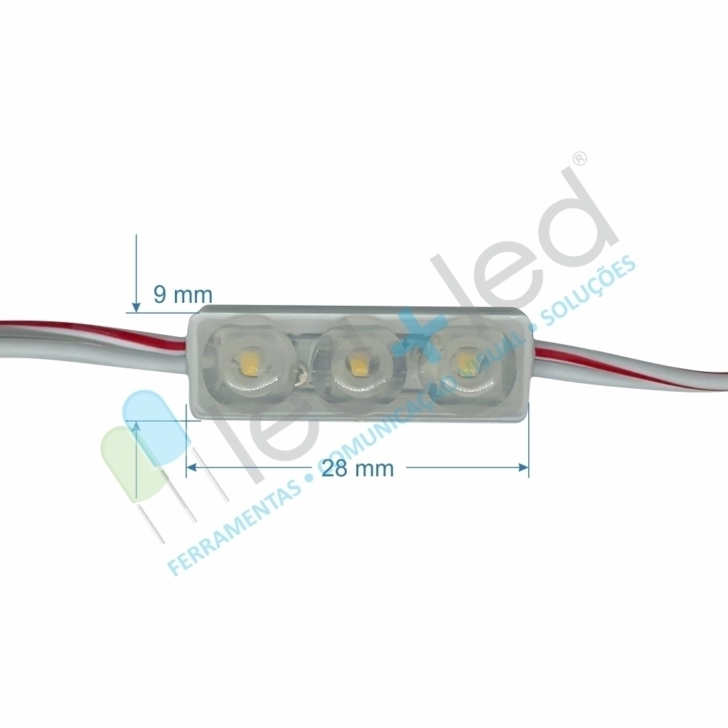 20 Módulo Mini LED com Lente 160° Branco Quente