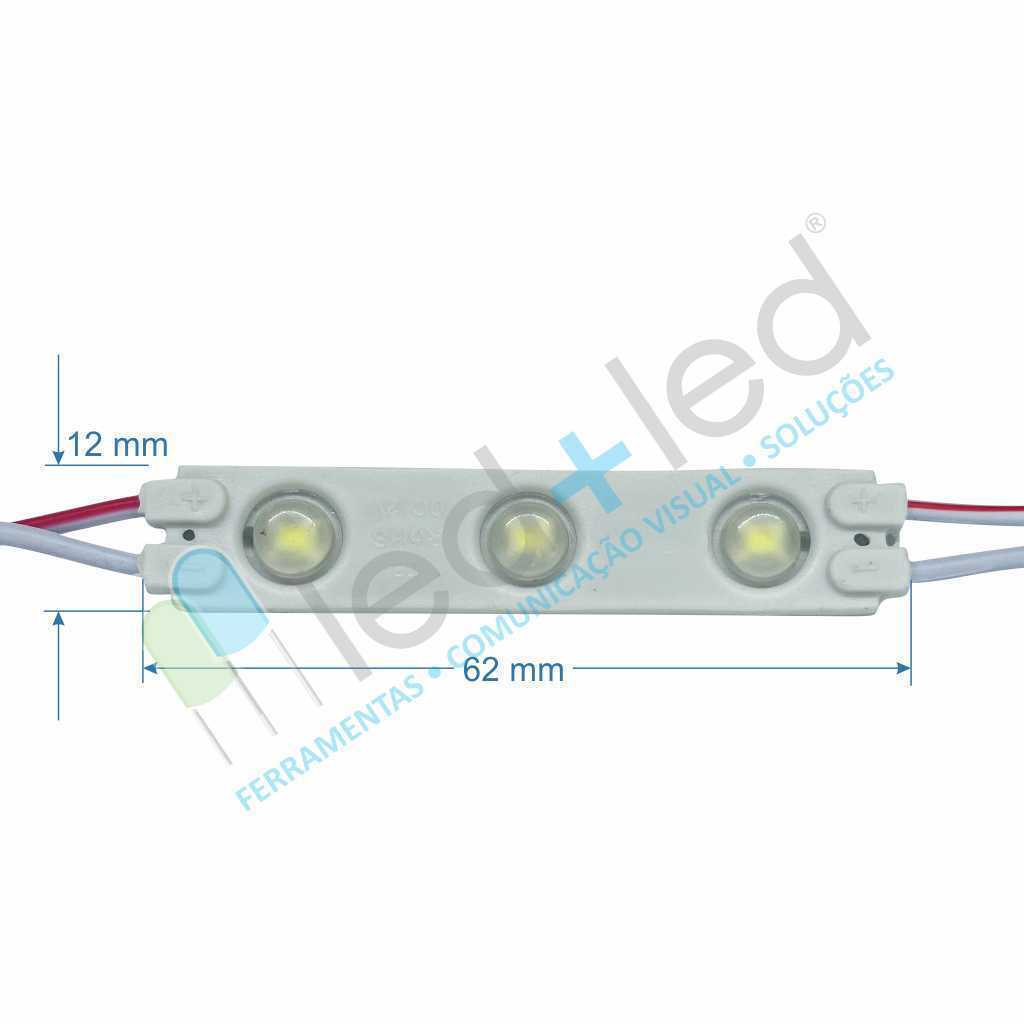 20 Módulo LED Slim com Lente 160° cor Branco Puro 10000k