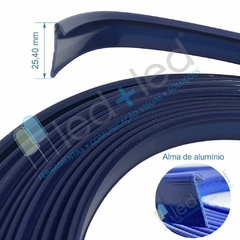 Perfil Trim 1" Azul Acetato 1 Rolo com 10 metros